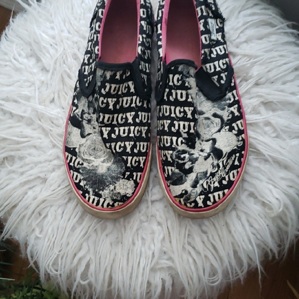 Juicy Couture Black and Pink Logo Slip-On Sneakers - Picture 5 of 5